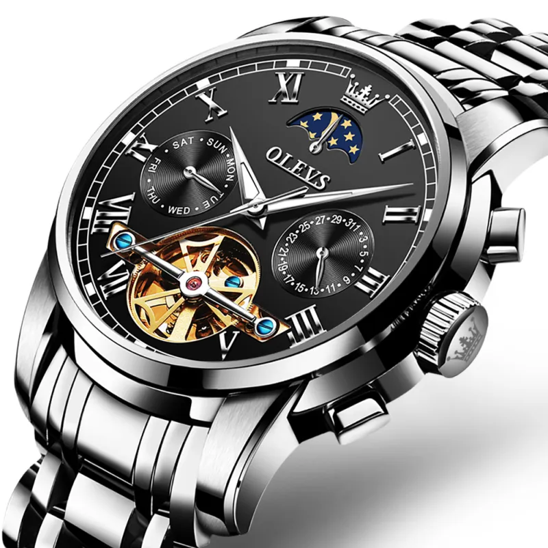 OLEVS OP-6617 Negro Plata