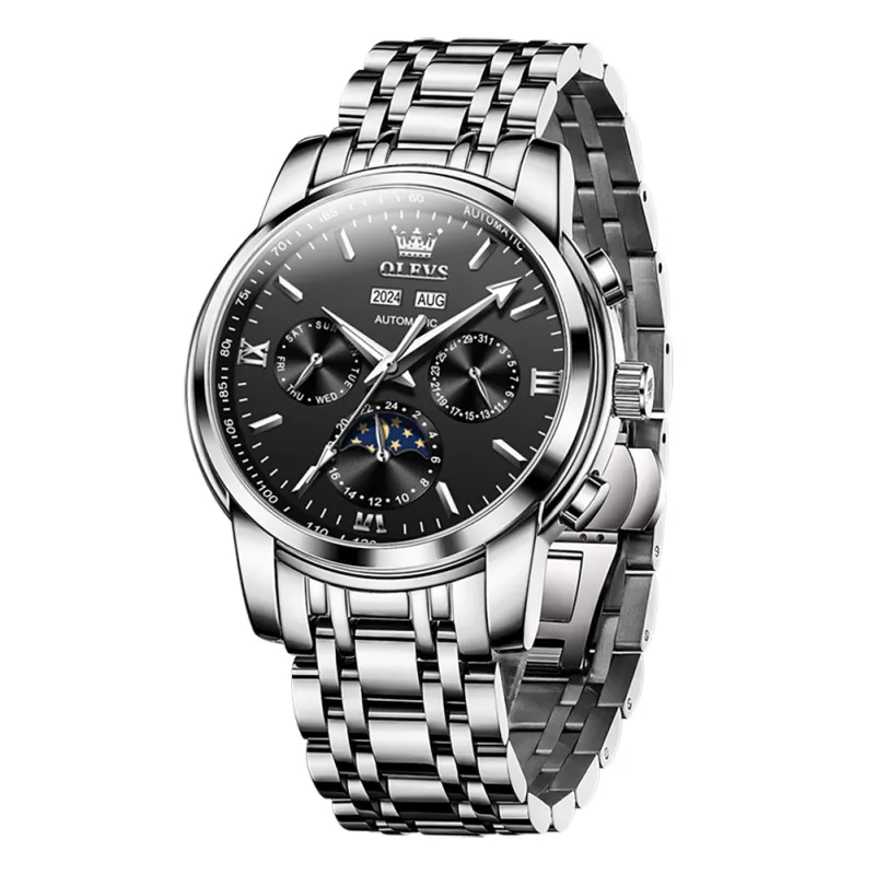 OLEVS OP-6633 Negro Plata