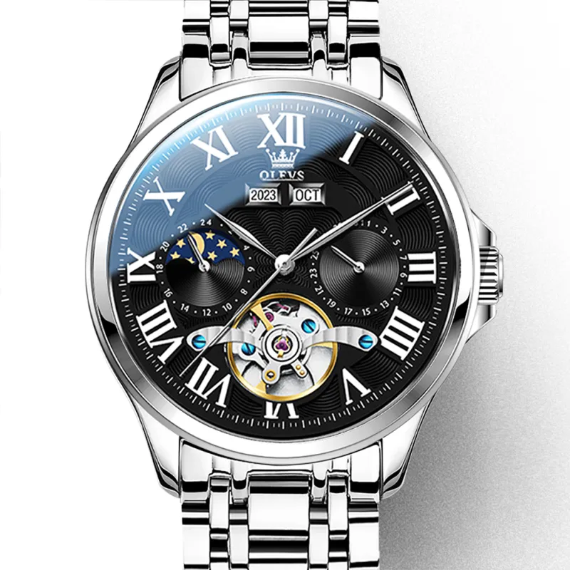 Reloj OLEVS OP-7013 Acero - Plata Negro